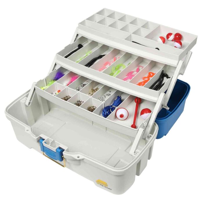 Blue Plastic Tool Box With Three Tray Tackle Storage Plano Store
