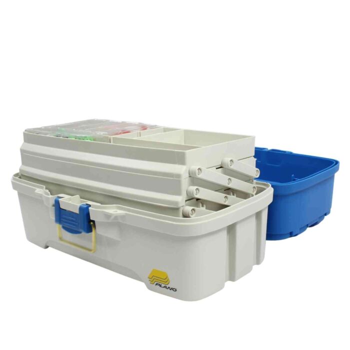 Blue Plastic Tool Box With Three Tray Tackle Storage Plano Store